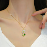 Ali Express Fashion Necklace Waterproof Necklaces Dragonfly, Sunflower, Double Strands, Stainless Steel Gold PVD
