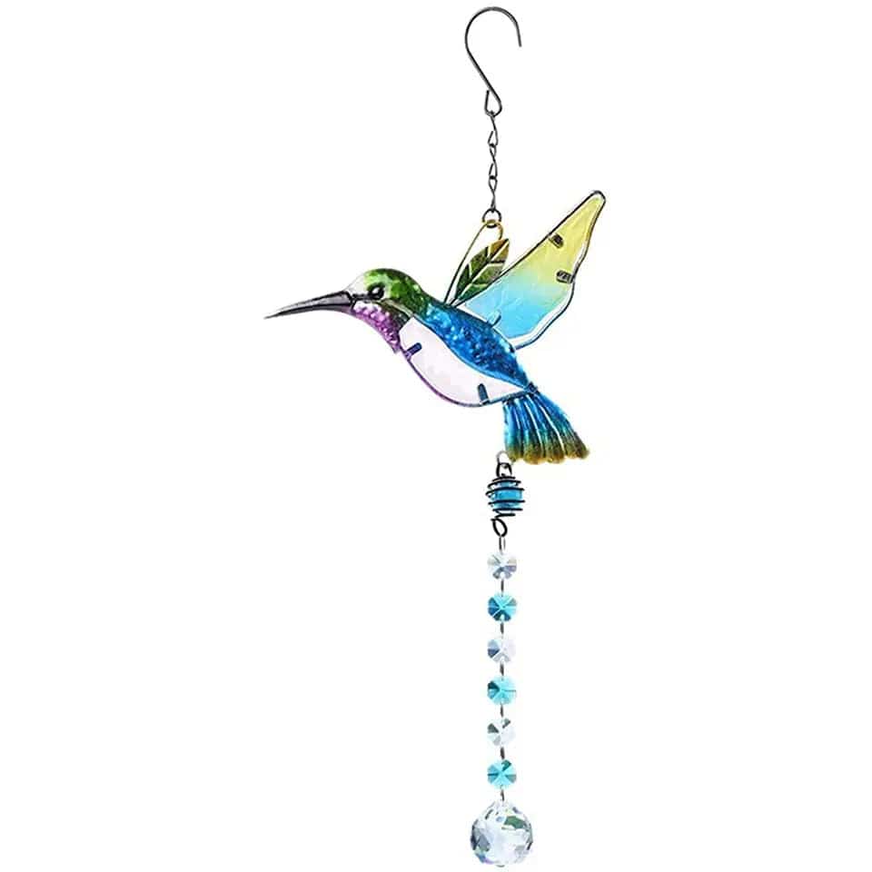 Alibaba Blue Hummingbird Crystal Suncatcher