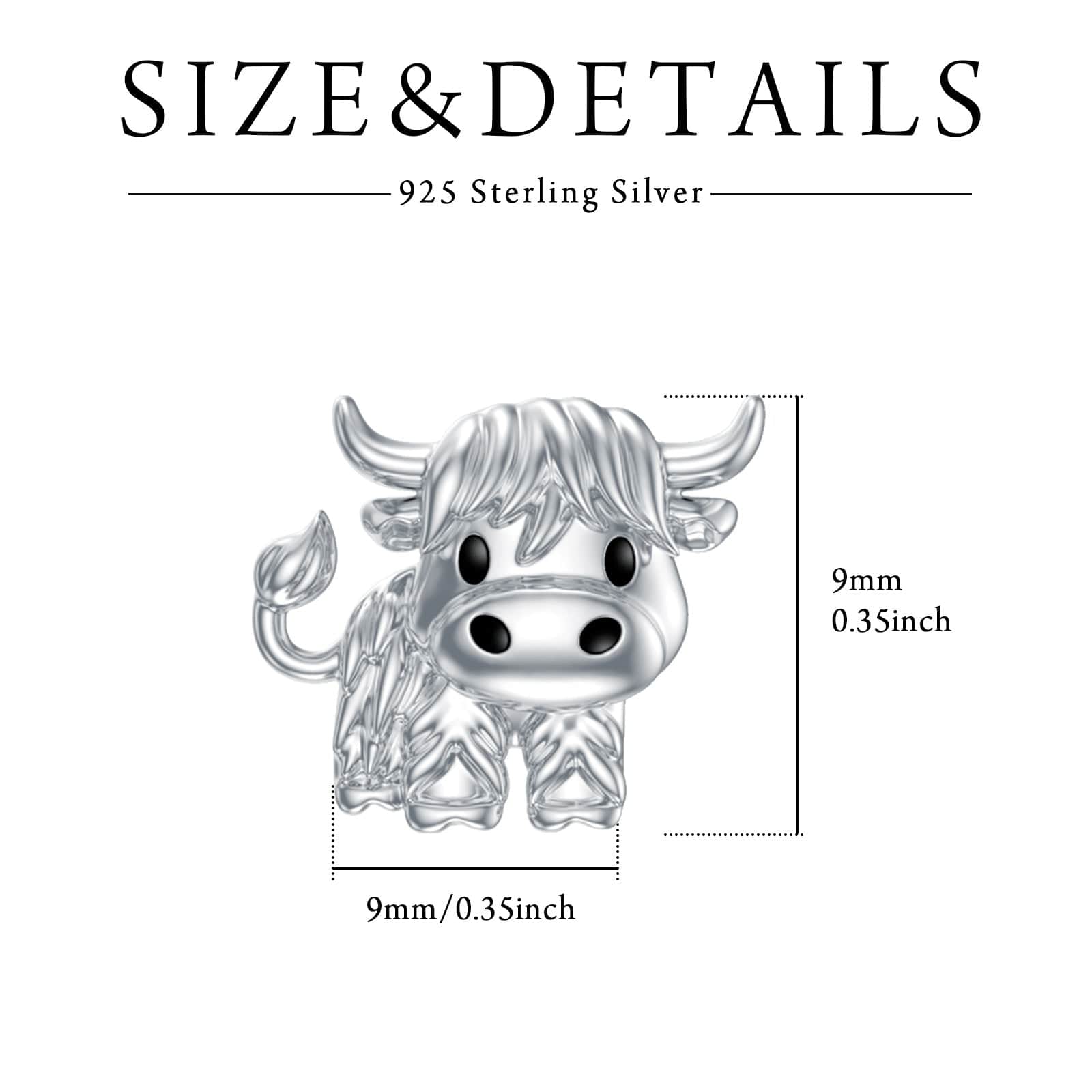 Alibaba Highland Cow Post Earrings Sterling Silver Super Cute!