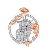 ALibaba Necklace Roses Highland Cow Necklaces Sterling Silver Beautiful Gifts!