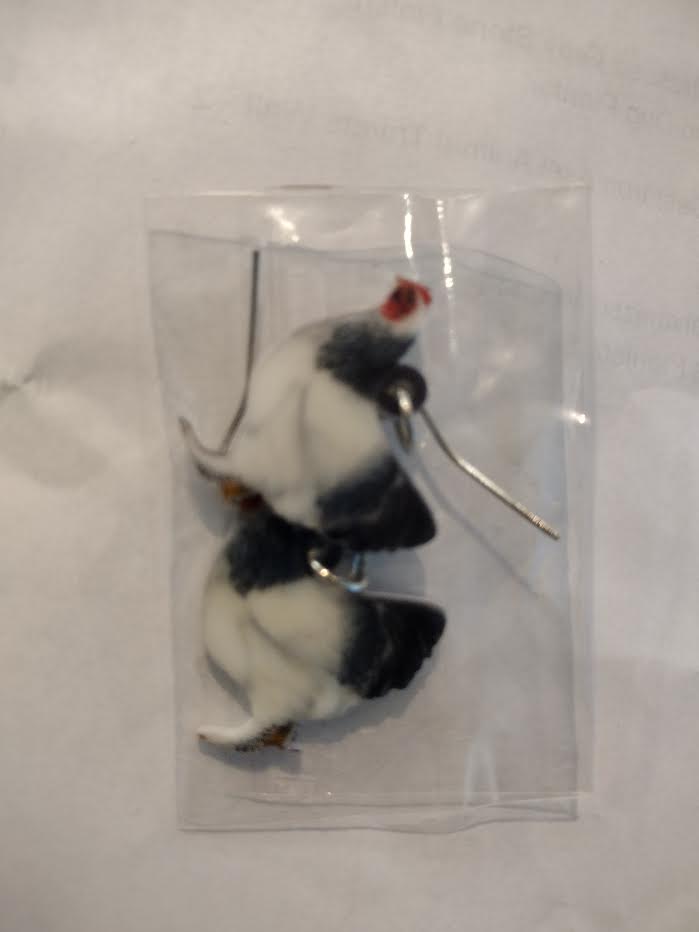 AliExpress Earrings Small white and black chicken Chicken and Rooster and Bee and more Acrylic Animal Earrings