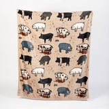Breeds of Pigs Plush Throw Blanket