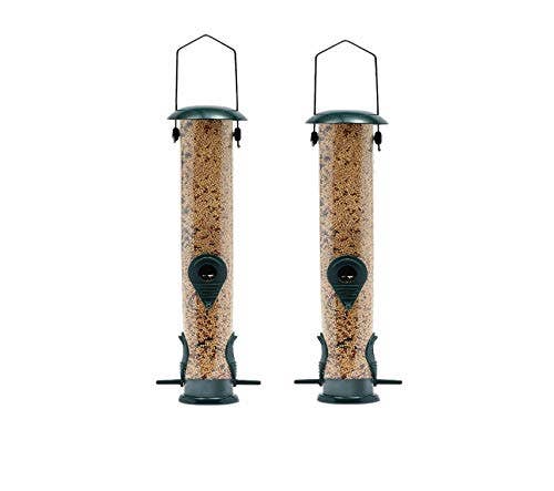 Ashman Online Green / 2 Ashman Online - Ashman Bird Feeder, Metal Top and Bottom, Spacious Design, Attractive & Long Lasting