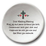 Handmade Irish Wedding Blessing- Ceramic Cross Dish - 3.5