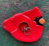 August Ceramics Red Ceramic Cardinal dish