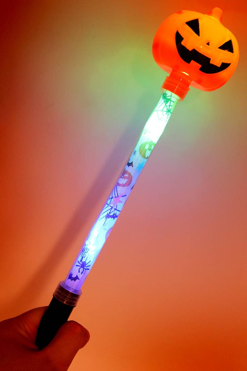 Cap Zone Cap Zone - Ghost Pumpkin Head Colorful LED Light-Up Wand