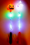Ghost or Pumpkin Head Colorful LED Light-Up Wand Halloween Toy