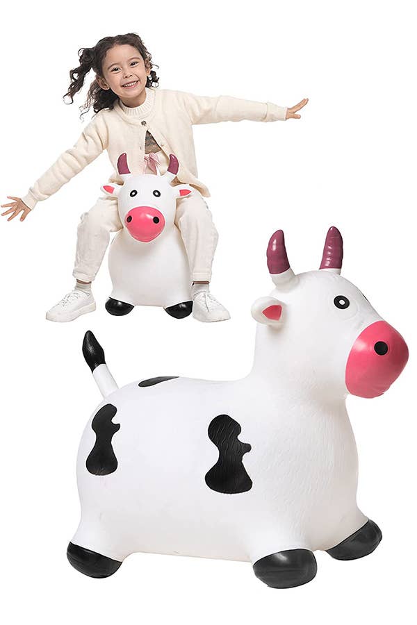 Cap Zone Cap Zone - Kids Jumbo Cow Inflatable PVC Jumping Hopper Toy