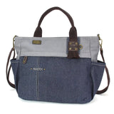Chala Tote Bag Denim CHALA Multi Pocket Canvas Tote with choice of ANY keychain
