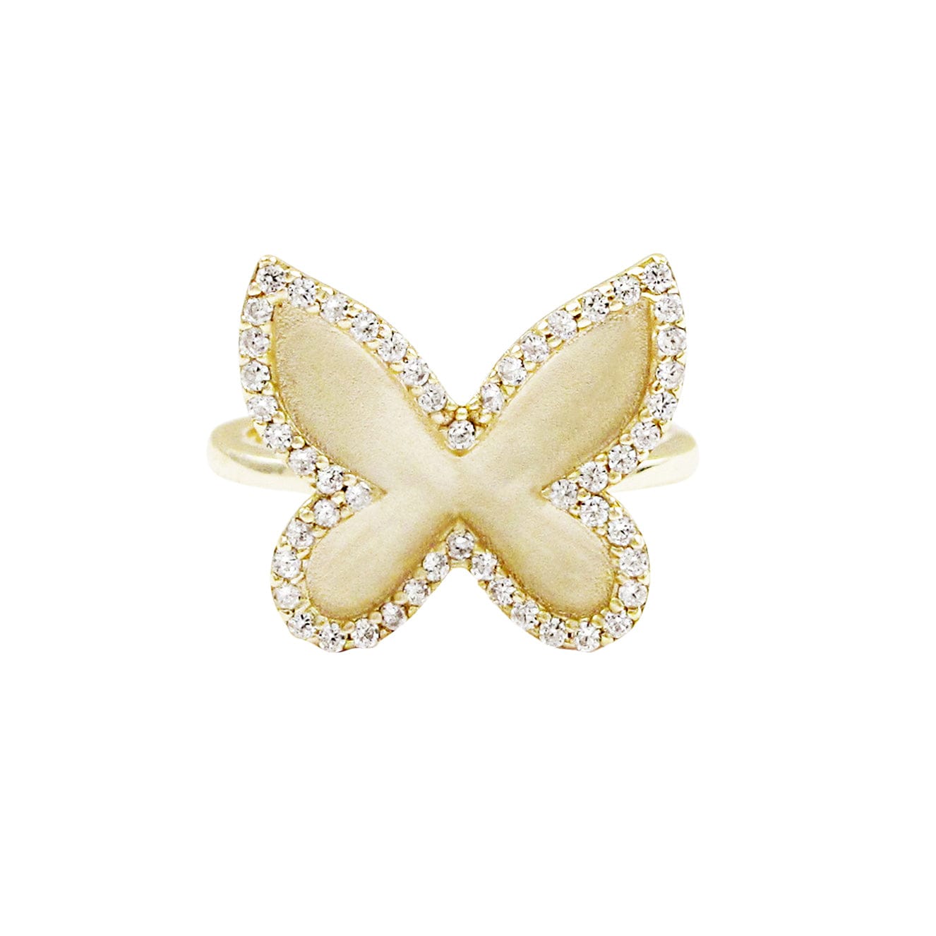 Dlux Jewels butterfly jewelry set Ring Matte Gold with CZ Butterfly Jewelry Set Earrings Necklace Ring