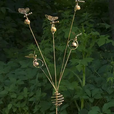 Faire- Ancient Graffiti Butterfly WInd Bells Flamed Buttterfly & Bells Garden Stake