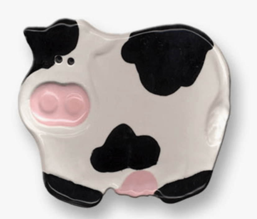 Faire-August Ceramics jewelry dish Cow Handmade Pig or Cow Trinket Dish