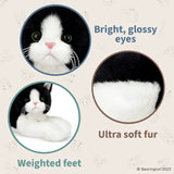 FAIRE: Bearington Collection Black & White Cat Realistic Floppy Kitty Cat by Bearington Collection -