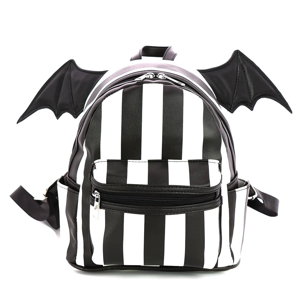 Faire-COMECO INC Backpacks Bat Wing Striped Mini Backpack Adorable Goth Style