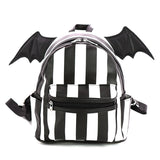 Faire-COMECO INC Backpacks Bat Wing Striped Mini Backpack Adorable Goth Style