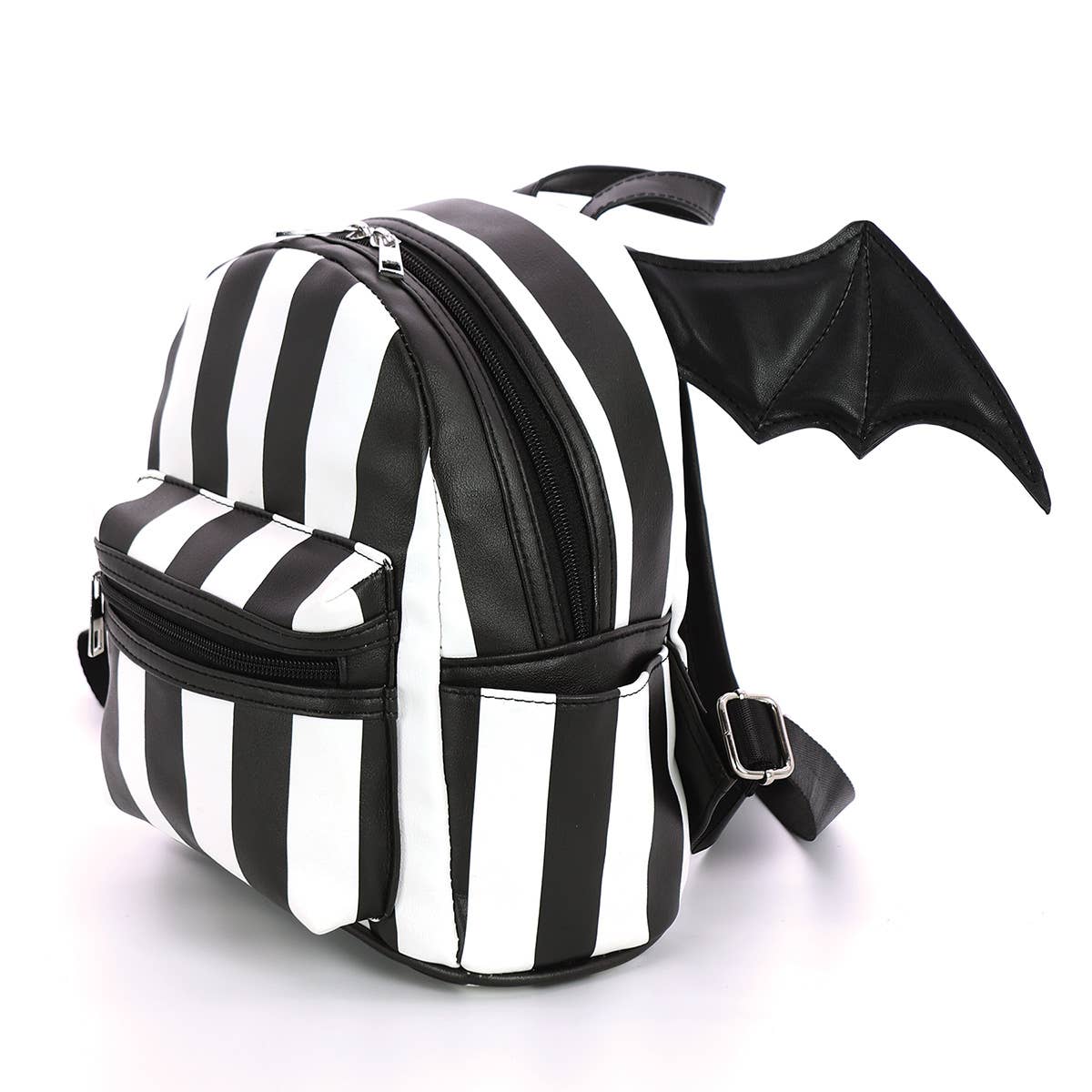 Faire-COMECO INC Backpacks Bat Wing Striped Mini Backpack Adorable Goth Style