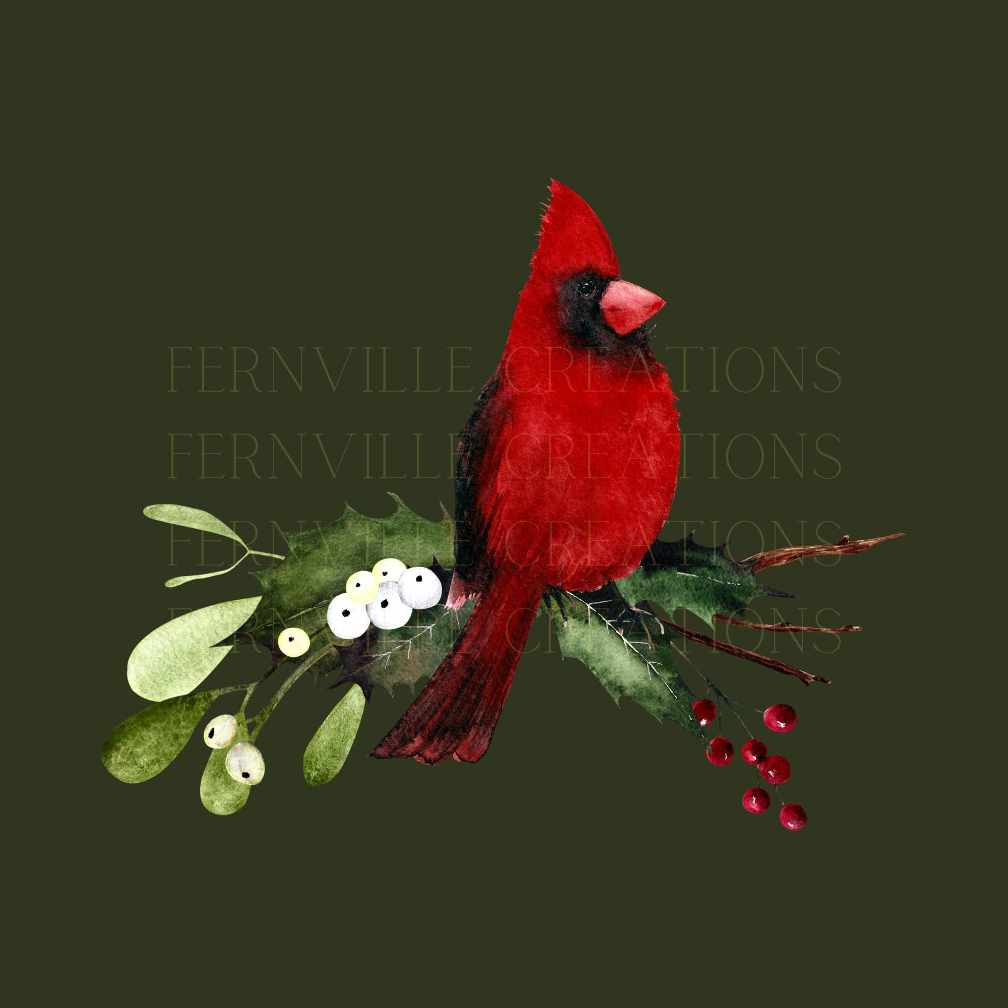 Faire-Fernville Creations Dish towels Holiday Cardinal Finger Towel for Nature Lovers