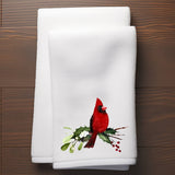 Faire-Fernville Creations Dish towels Holiday Cardinal Finger Towel for Nature Lovers