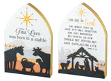 Faire-Hanna's Handiworks Nativity Christmas SCRIPTURE TABLETOP LIGHTUP 2 ASSORTED