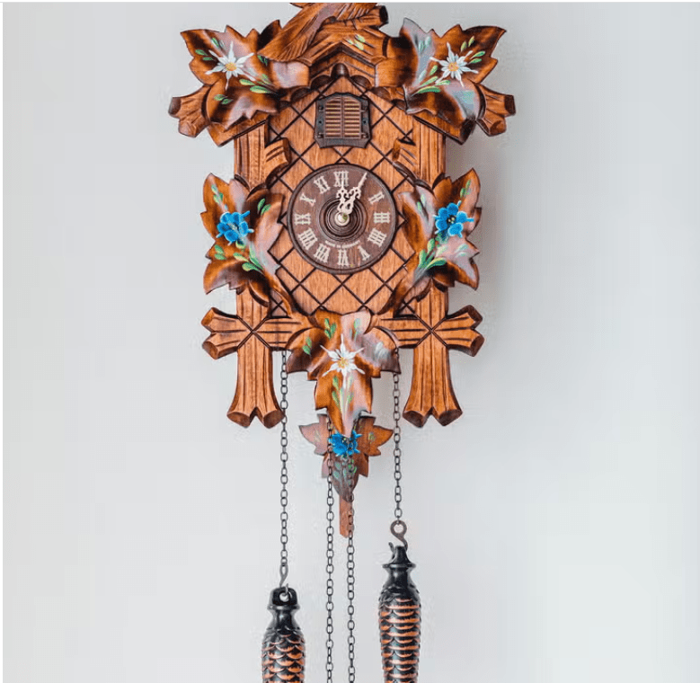 Faire-Hermle traditional cuckoo clock Classic Bird and Floral Design German Made Cuckoo Clock Affordable Adelheide