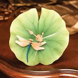 Faire-Ibis and Orchid Design Wall Clock Dragonfly On Lotus Clock
