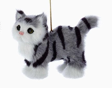faire-kurt s adler cat ornament Gray Fluffy Cute Cat Ornaments-White, Tuxedo, Orange and Gray Tabby