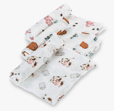 Farm Scene Set of Muslin Swaddle Blankets by LollyBanks- Pig, Cow, Tractor