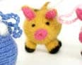 FAIRE - Melange Collection Ornament Yellow Flying Pig Ornament Handknit in Peru