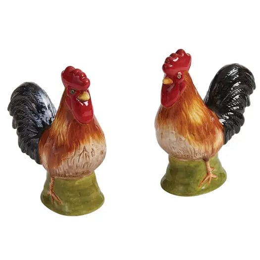 Faire- Park Designs Salt & Pepper Shaker Set Break of Day Rooster Salt and Pepper Set