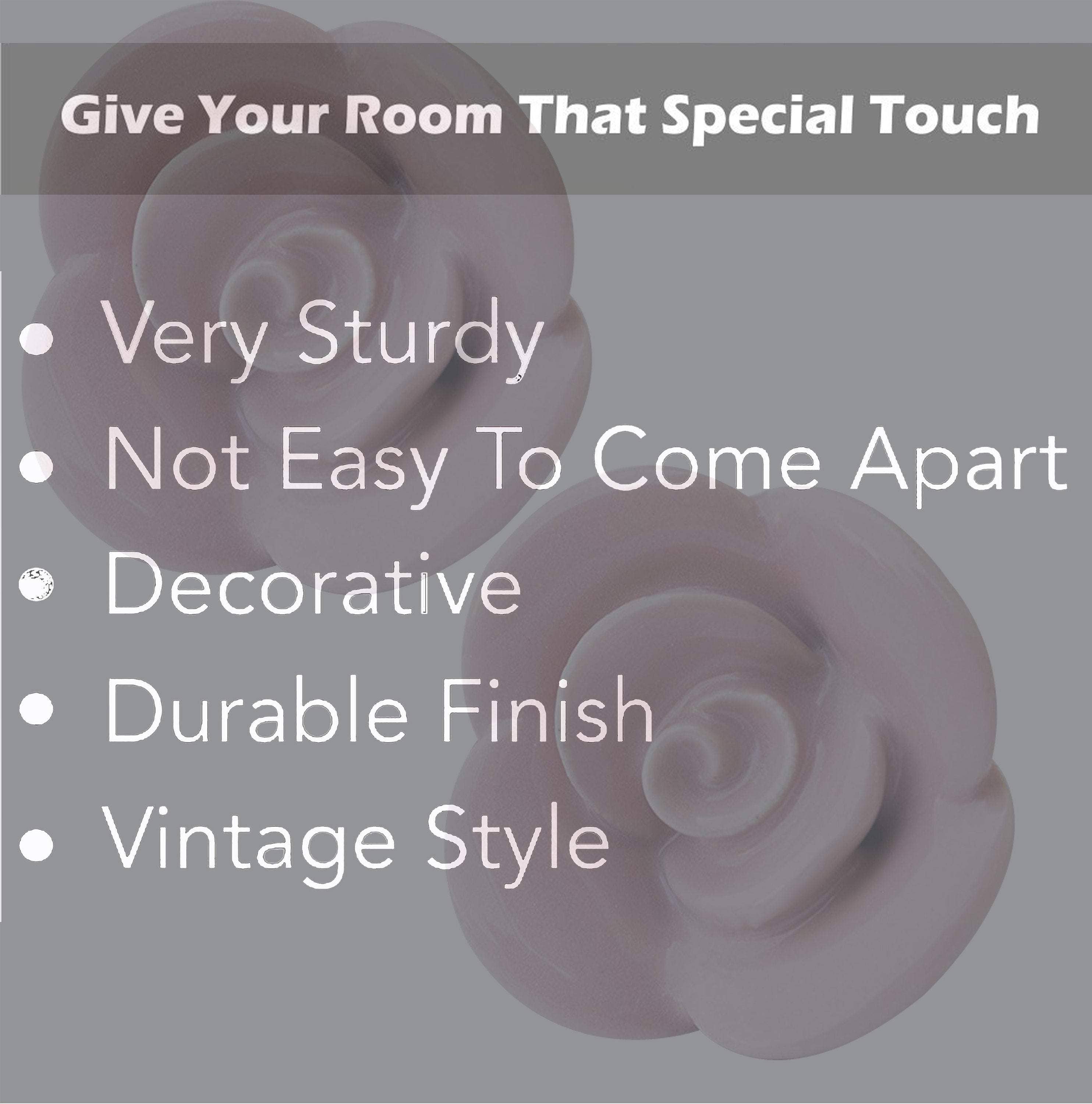 Faire-Perilla Home drawer pull knob Rose Ceramic Knobs Set of 6-Handcrafted Victorian Style Pink