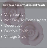 Faire-Perilla Home drawer pull knob Rose Ceramic Knobs Set of 6-Handcrafted Victorian Style Pink