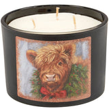 Christmas Highland Cow Cinnamon Candle Primitives by Kathy