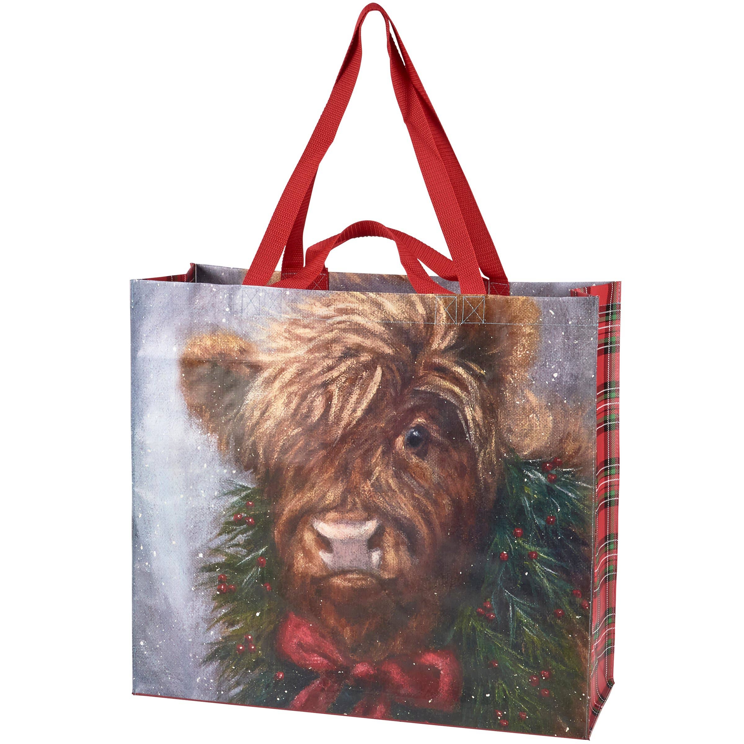 Faire-Primitives by Kathy Tote Bag Christmas Highland Shopping Tote-Primitives by Kathy