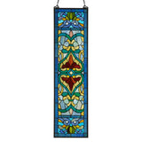 Lani Blue Victorian Stained Glass Window Panel 36
