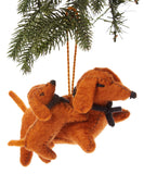 Faire: Silk Road Bazaar Handmade Felt Red Dachshund Ornament Fair Trade Helps Local Artisans