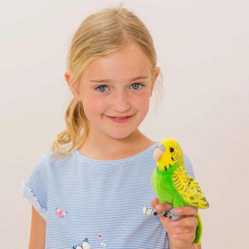 Faire-Teddy Hermann plush budgie Blue or Green Budgie 13 cm Teddy Hermann Plush Realistic Parakeet