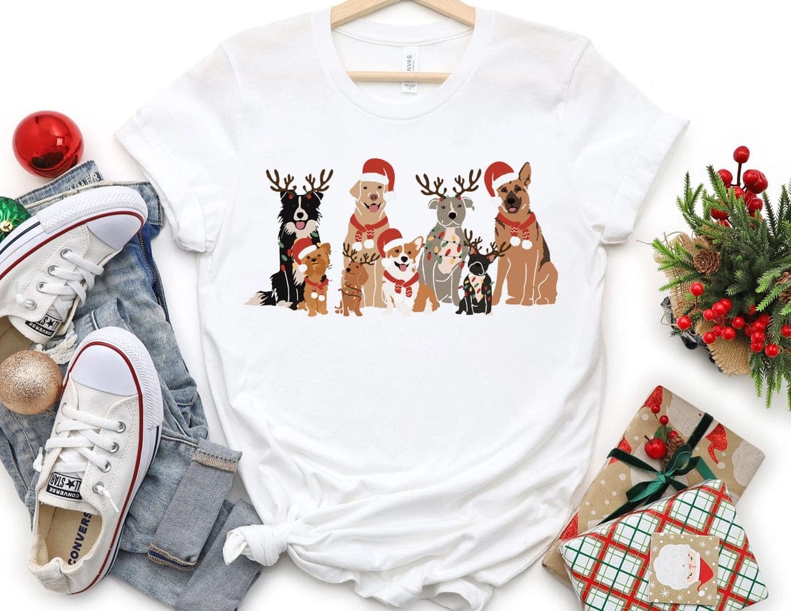 Faire-The Shirt Company tshirt christmas Christmas Pooches Holiday Dogs TShirt
