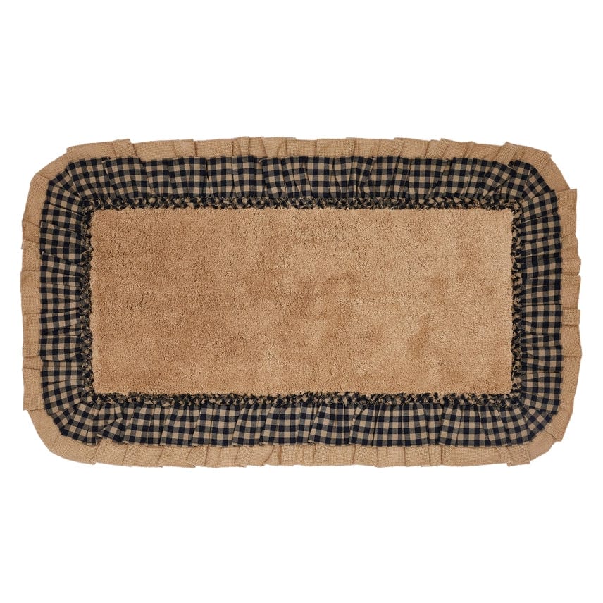 FAIRE - VHC Brands bath rug Burlap Natural w/ Black Check Bathmats Farmhouse Favorite!