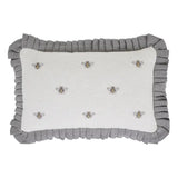FAIRE - VHC Brands Embroidered Ruffled Bee Pillow 14x22