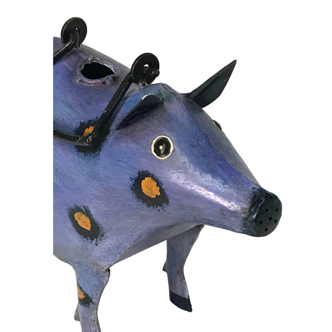 Faire-Wilco Home Pig Watering Can Patches Purple Spotted Piggy