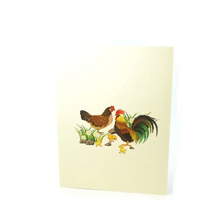 Faire-Wonder Paper Art 3d card Chicken Family 3D Pop Up Greeting Card-So cute for chicken lovers!