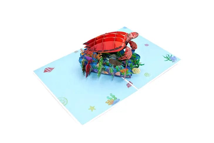 Faire-Wonder Paper Art 3d card Sea Turtle Pop Up 3D Greeting Card
