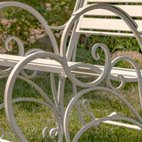 faire-zaire Iron Rocking Chair Outdoor Use Romantic Heart Design Flamingo Pink, White or Green