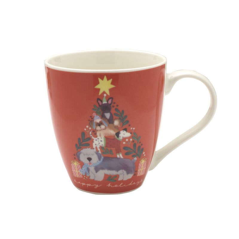 Fitz and Floyd® Mikasa® Pfaltzgraff® Porcelain Fitz and Floyd® Mikasa® Pfaltzgraff® - Pfaltzgraff Holiday 18OZ Mug Dog Tree Open Stock