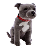 FurTastic Friends by Bocchetta Plush Toys Stuffed Dog Blue Staffordshire Bull Terrier Large Size 29cm/11.4"
