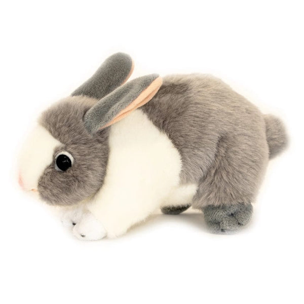 Black or Blue & White or White Bunny Rabbits Realistic Size 23cm.