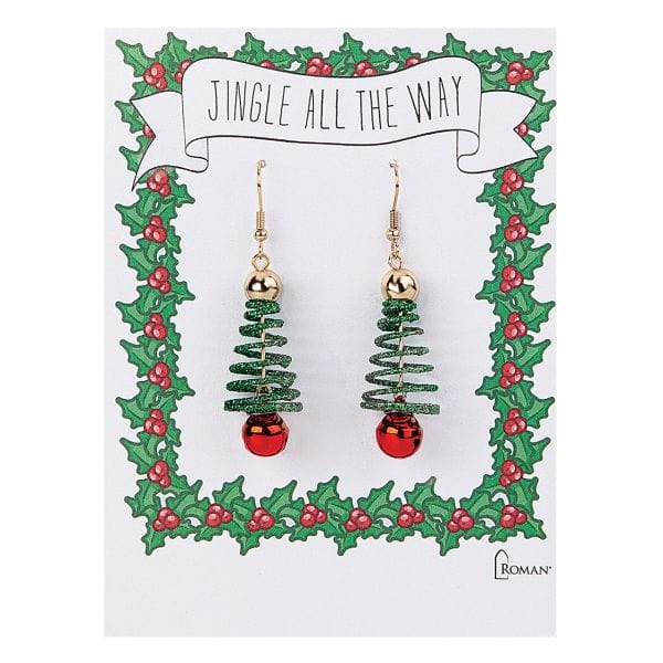 Kellis Gifts Fashion Earrings Jingle Bell Spiral Tree Earrings