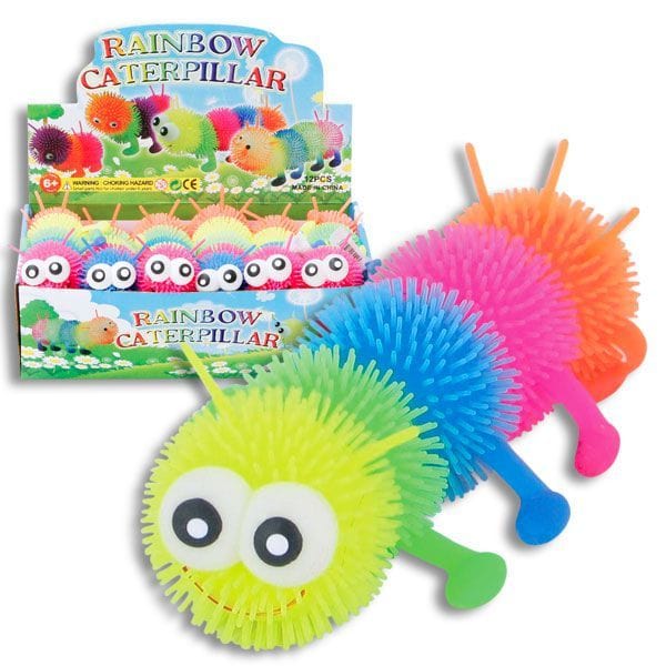 Kellis Gifts fidget toys Light Up Squishy Rainbow Caterpillars