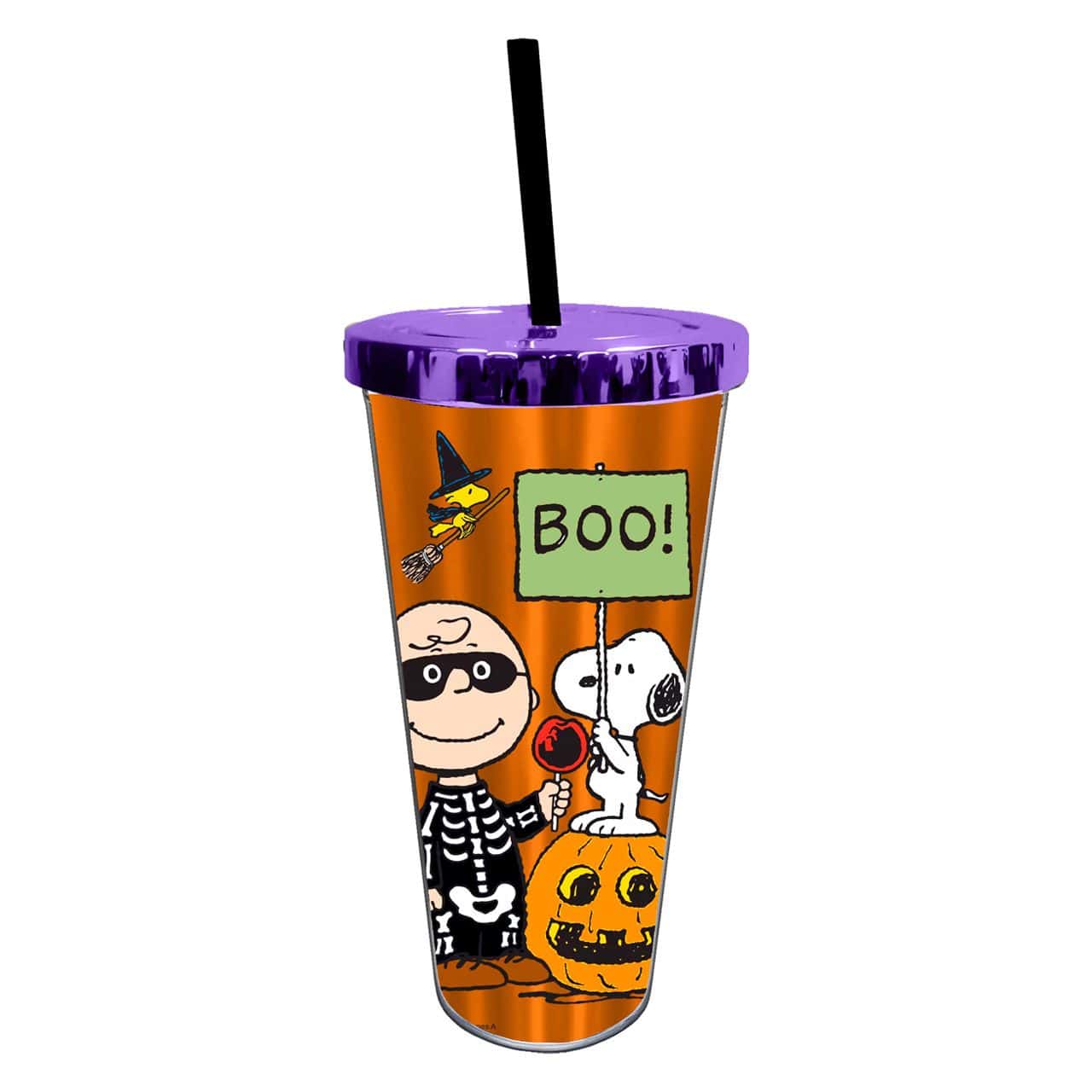 Kellis Gifts Tumblers Peanuts Halloween Foil cup with lid 20 oz