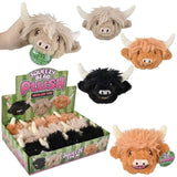 Highland Cow Shaggy Squeezy Bead Plush Ball 3